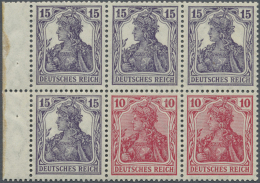 Deutsches Reich - Markenheftchenblätter: 1919, Freimarke Germania 15+10 Pf. Heftchenblatt Grauviolett + Rot, Tadell - Markenheftchen