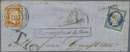 Preußen - Marken Und Briefe: 1857, Doppelfrankatur Preußen-Frankreich, Briefstück Mit ½ Sgr. Ora - Other & Unclassified