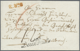 Bayern - Vorphilatelie: "100 Deux Ponts", Schwarzer L2 Glasklar Auf Faltbriefhülle Mit Rotem L1 "R.No.2" Und Tax-Ve - Prephilately