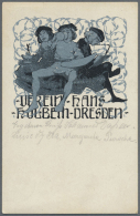 Ansichtskarten: Sachsen: DRESDEN, Künstlerkarten Und Feste, Kleine Dekorative Zusammenstellung Mit 12 Verschiedenen - Andere & Zonder Classificatie