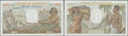 Tahiti: 1000 Francs ND(1940-57) P. 15 In Exceptional Condition For This Type Of Large Size Note, Very Crisp Original, Br - Sonstige – Ozeanien