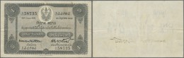 Thailand: 1 Tical 1921 P. 14, 3 Vertical And One Horizongal Fold, No Holes Or Tears, Still Cripsness In Paper And Origin - Thailand