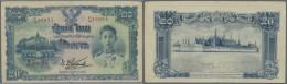 Thailand: 20 Baht ND(1942) P. 49a, Seldom Seen Note, Stronger Vertical And Horizontal Fold, Pressed, No Holes, Still Nic - Thailand