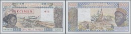 Togo: 5000 Francs 1992 Specimen P. 808Ts (W.A.S.) In Condition: UNC. - Togo