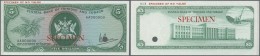 Trinidad & Tobago: 5 Dollars ND(1977) Specimen P. 31s, Zero Serial Numbers And Specimen Overprint, Cancellation Hole - Trinité & Tobago
