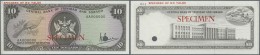 Trinidad & Tobago: 10 Dollars ND(1977) Specimen P. 32s, Zero Serial Numbers And Specimen Overprint, Cancellation Hol - Trinité & Tobago