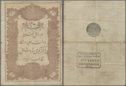 Turkey / Türkei: 20 Kurush 1876 P. 43, Three Vertical And One Horizontal Fold, Causing A Small Center Hole, 2 Minor - Turquie