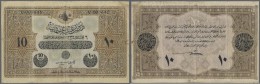 Turkey / Türkei: 10 Livres 1916 P. 92, Used With Several Folds And Creases, No Tears, A Small Piece Of Tape At Righ - Turquie