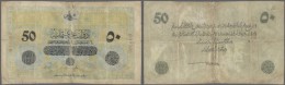 Turkey / Türkei: 50 Livres 1916 P. 93, Very Strong Used, Very Strong Center Fold Which Nearly Causes A Complete Tea - Turquie