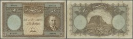 Turkey / Türkei: 50 Livres ND(1927) P. 122a, Strong Center Fold, 2 Further Vertical And One Horizontal Fold, One Ho - Türkei