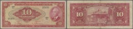 Turkey / Türkei: 10 Lira ND(1947) P. 147a, Used With Folds But No Holes Or Tears, Nice Colors, Condition: F. - Turquie