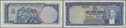 Turkey / Türkei: 5 Lira ND(1952) P. 154a, Folded Paper Without Holes Or Tears, Light Stain Trace On Back At Left Bo - Turquie