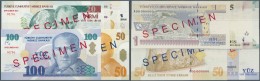 Turkey / Türkei: Series Of 6 Specimen Banknotes Containing 1, 5, 10, 20, 50 And 100 Lira 2005 Specimen P. 216s-221s - Turquie