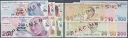 Turkey / Türkei: Series Of 6 Different Specimen Banknotes Containing 5, 10, 20, 50, 100 And 200 Lira 2009 Specimen - Türkei