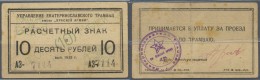 Ukraina / Ukraine: Ekaterinoslav Tram Company "Red Army" Tickets For 5 And 10 Rubles 1923, P.NL (R 14425, 14426) In F/F+ - Ukraine