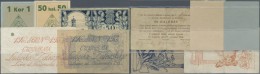 Ukraina / Ukraine: Lviw Set With 13 Coupons And Vouchers 1919 Containing 4 X 50 Halerzy,10, 20, 3 X 50 Hal. And 1 Kor. A - Ukraine