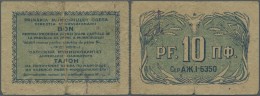 Ukraina / Ukraine: Odessa Romanian Occupation Of The Ukraine WW II, 10 Pfennig 1941-44, P.NL (R 16897), Highly Rare Note - Ukraine