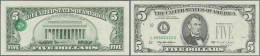 United States Of America: 5 Dollars Federal Reserve Note, Series 1995, P.498, Misprint, Green Seal "Department Of The Tr - Other & Unclassified