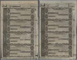 United States Of America: Pair With 2 Uncut Obsolete Sheets With 10 And 3 X 5 Dollars Bank Of Windsor Vermont Unsigned R - Autres & Non Classés