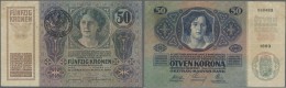 Yugoslavia / Jugoslavien: 50 Kronen ND(1919), Stamp On Austria # 15, P.3, Used Condition With Several Folds And Stains, - Jugoslawien