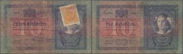 Yugoslavia / Jugoslavien: 10 Kronen ND(1919), Adhesive Stamp On Austria # 9, P.6, Used Condition With Several Folds And - Yugoslavia