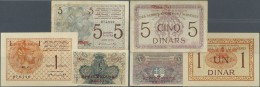 Yugoslavia / Jugoslavien: Set Of 3 Notes Containing 1 Dinara = 4 Kronen 1919 P. 15 (XF), 1/2 Krone 1919 P. 14 (VF) And 5 - Jugoslawien