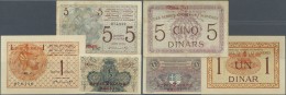 Yugoslavia / Jugoslavien: Set Of 3 Notes Containing 1 Dinara = 4 Kronen 1919 P. 15 (XF), 1/2 Krone 1919 P. 14 (VF) And 5 - Yugoslavia