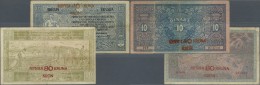 Yugoslavia / Jugoslavien: Set Of 2 Notes Containing 10 Dinara = 40 Kronen 1919 P. 17 (F) And 20 Dinara = 80 Kronen 1919 - Jugoslawien