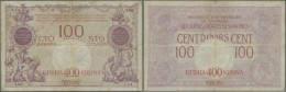 Yugoslavia / Jugoslavien: 100 Dinara = 400 Kronen ND(1919), P.19, Several Folds And Stains Along The Borders. Condition: - Jugoslawien