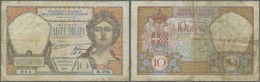 Yugoslavia / Jugoslavien: 10 Dinara 1929, P.26, Well Worn Condition With A Number Of Brownish Stains And Tiny Tears Alon - Jugoslawien