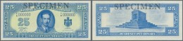 Yugoslavia / Jugoslavien: Not Issued Banknote 25 Dinara Series 1943 Specimen, P.35Cs, In Perfect UNC Condition. Extremel - Jugoslawien