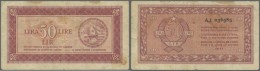 Yugoslavia / Jugoslavien: Istria, Fiume & Slovenian Coast 50 Lira 1945, P.R5 In Used Condition With Several Stains A - Yugoslavia