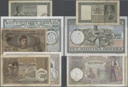 Yugoslavia / Jugoslavien: Set Of 5 Notes  Italian Occupation Of Montenegro Containing 10, 20, 50, 100 And 500 Dinara ND( - Jugoslawien