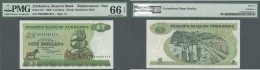 Zimbabwe: 5 Dollar 1980 P. 2a Replacement Prefix "BW", PMG Graded 66 Gem UNC EPQ. - Zimbabwe