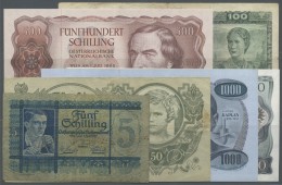 Austria / Österreich: Set Of 44 Banknotes From 1927-1984 Including 5 Schilling 1927, Notes From The Allied Military - Autriche