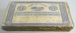 Colombia / Kolumbien: Very Big Bundle Of 182 Banknotes 1 Peso 1890 "Banco De Oriente" P. S697, All In Very Used Conditio - Colombia