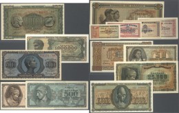 Greece / Griechenland: Large Set With 26 Banknotes 1940's From 100  To 100.000.000.000 Drachmai P.116-135, The Small Not - Grèce