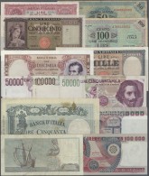 Italy / Italien: Huge Lot With 164 Banknotes Italy, Many Of Them In Uncirculated Condition From The Last Series Before T - Autres & Non Classés