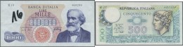 Italy / Italien: Set Of 12 Notes, All REPLACEMENT Notes, Containing 1000 Lire 1948 Letter "W" P. 88ar (VG), 100 Lire 196 - Autres & Non Classés