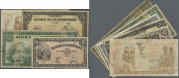 Martinique: Set Of 12 Banknotes Containing 3x 5 Francs ND P. 16b (F), 4x 25 Francs ND P. 17 (VG+ To F-), 3x 100 Francs N - Sonstige & Ohne Zuordnung