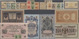 Russia / Russland: Huge Lot With 141 Banknotes Of The Provisional Government And Later Soviet Government, Also Containin - Russie