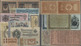 Russia Regional Issues  - North Russia: Set Of 26 Banknotes All With Provisional Perforations For Revalidation, Containi - Russia