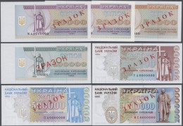 Ukraina / Ukraine: Huge Set With 28 Specimen Notes 1992-1995 Series Containing 2 X 100, 2 X 200, 2 X 500, 2 X 1000, 2 X - Ukraine