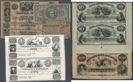 United States Of America: Very Interesting Lot Containing An Uncut Sheet Of 4 Notes 5 And 10 Dollars Remainder State Of - Sonstige & Ohne Zuordnung