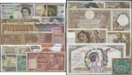 Alle Welt: Huge Lot With 294 World Banknotes, Most Of Them In Used, Some In Well Worn Condition. The Lot Contains For Ex - Other & Unclassified