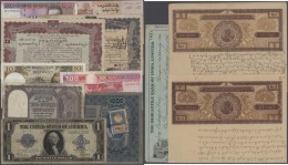 Alle Welt: Small Collection With 132 Banknotes From All Over The World With A Few Better Pieces, For Example Kingdom Of - Autres & Non Classés