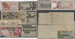 Alle Welt: Collectors Book With 120 Banknotes From All Over The World, Many German Notes And Some German Notgeld And Rai - Autres & Non Classés