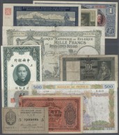 Alle Welt: Small Set With 56 Banknotes From Different Countries For Example Mexico 1 Peso Chihuahua, China 20 Dollars Cu - Other & Unclassified