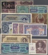 Alle Welt: Small Collection With 13 Banknotes From Hungary, Great Britain, France And Russia, Containing For Example 2 X - Autres & Non Classés