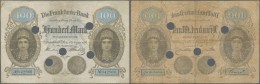 Deutschland - Altdeutsche Staaten: Frankfurter Bank 100 Mark 1890, PiRi A90, P.S226b Mit Entwertungslöchern In Gebr - …-1871: Altdeutschland